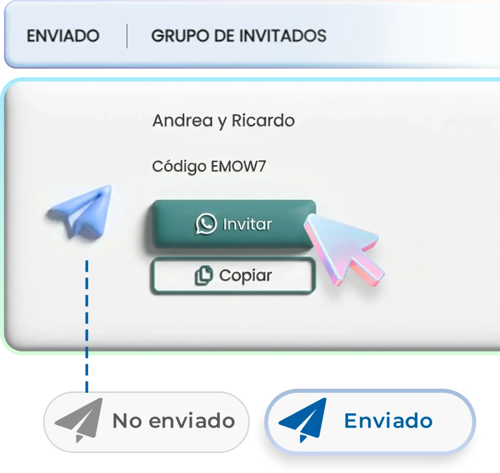 icono de enviado y boton copi paste
