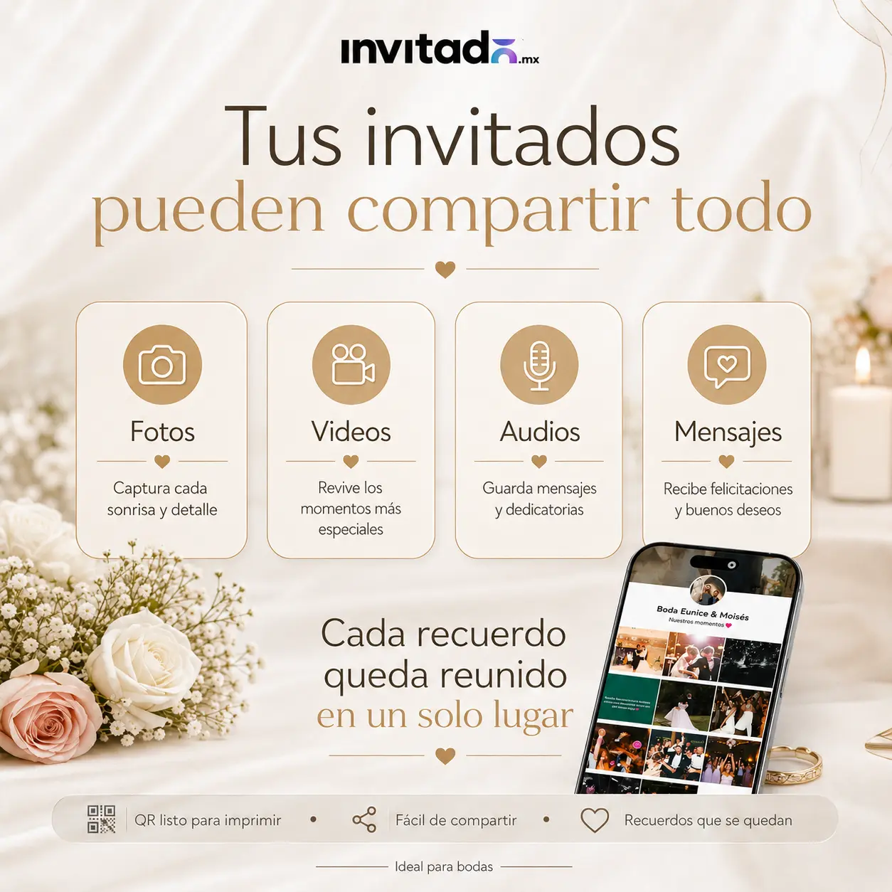 Vista del álbum digital para boda